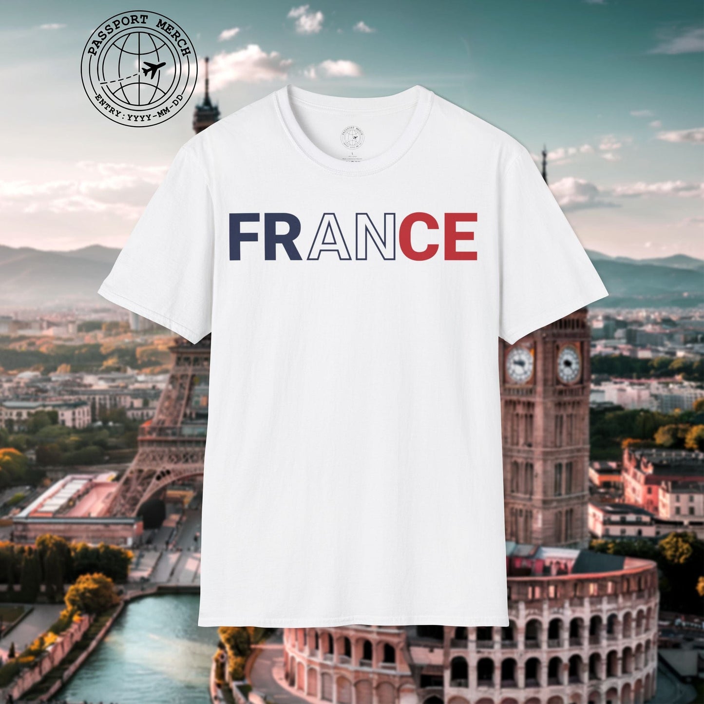 France Patriotism Letter Flag T-Shirt