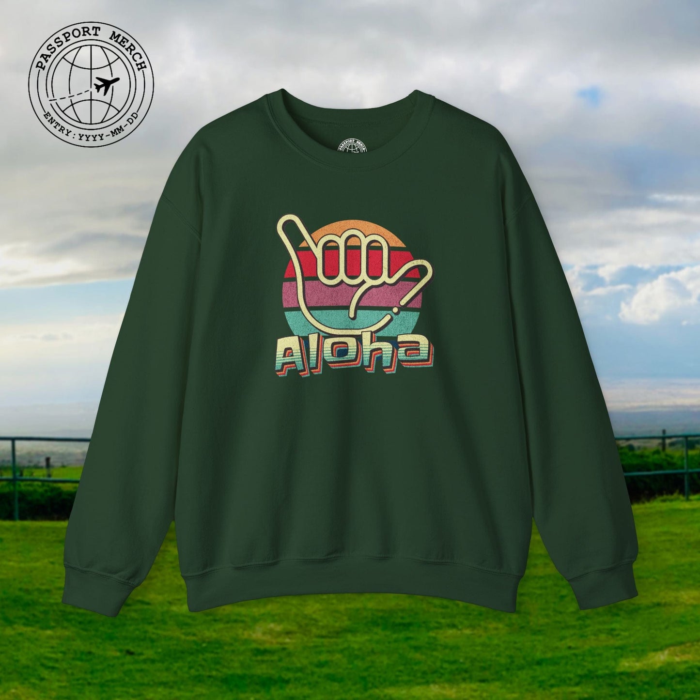 Vintage Retro Aloha Shaka, Hawaii Crewneck
