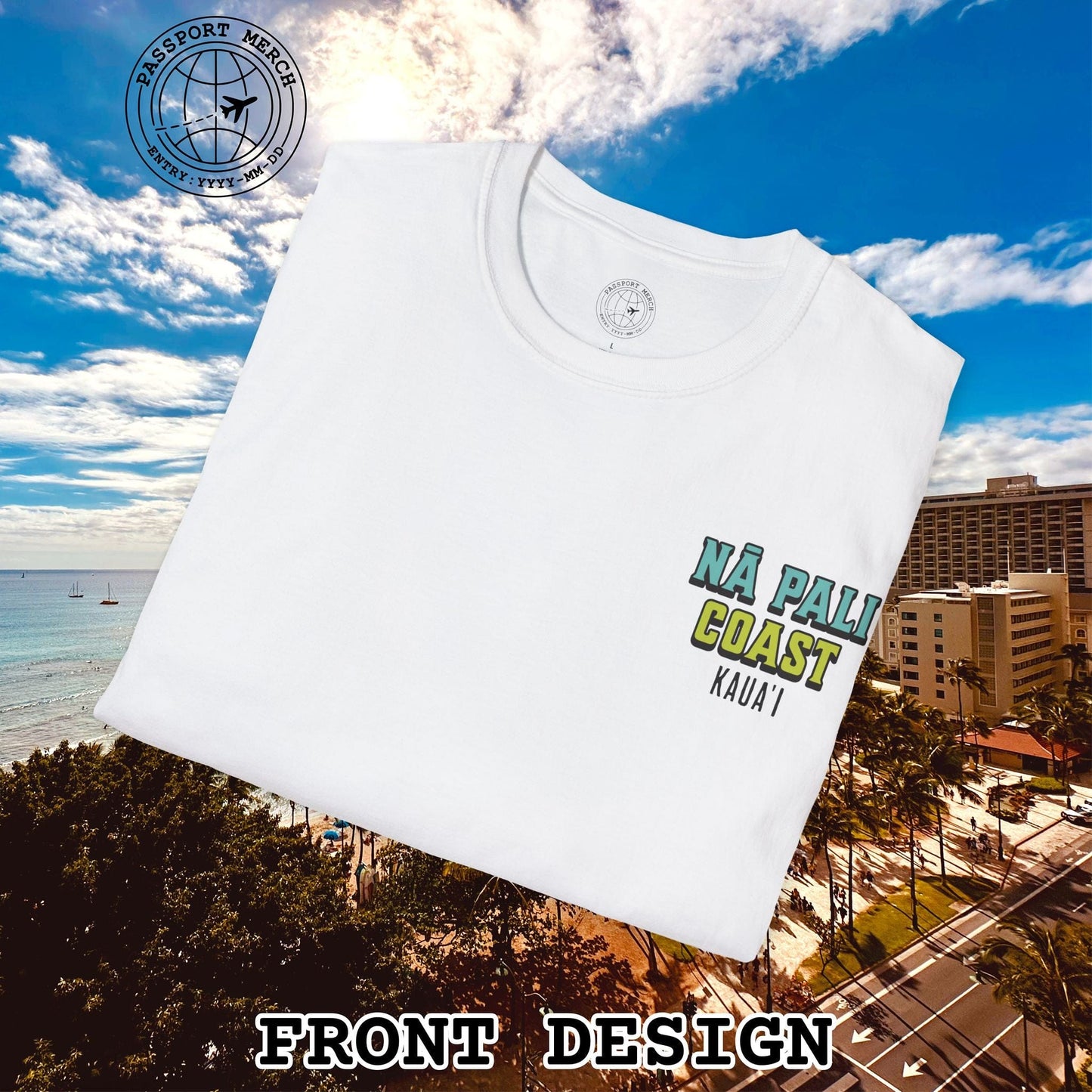 Napali Coast, Kauai, Hawaii, Back Print T-Shirt