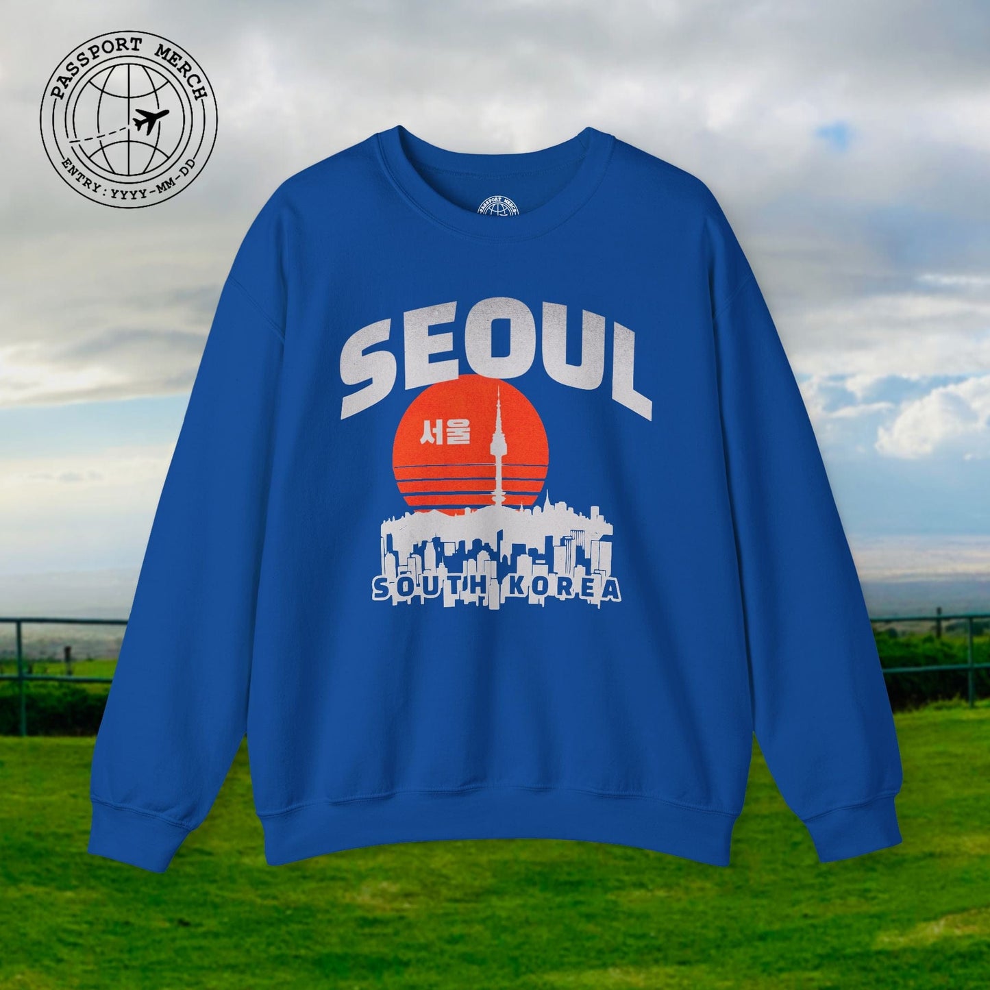 Seoul Retro Vintage Sunset, Korea Crewneck