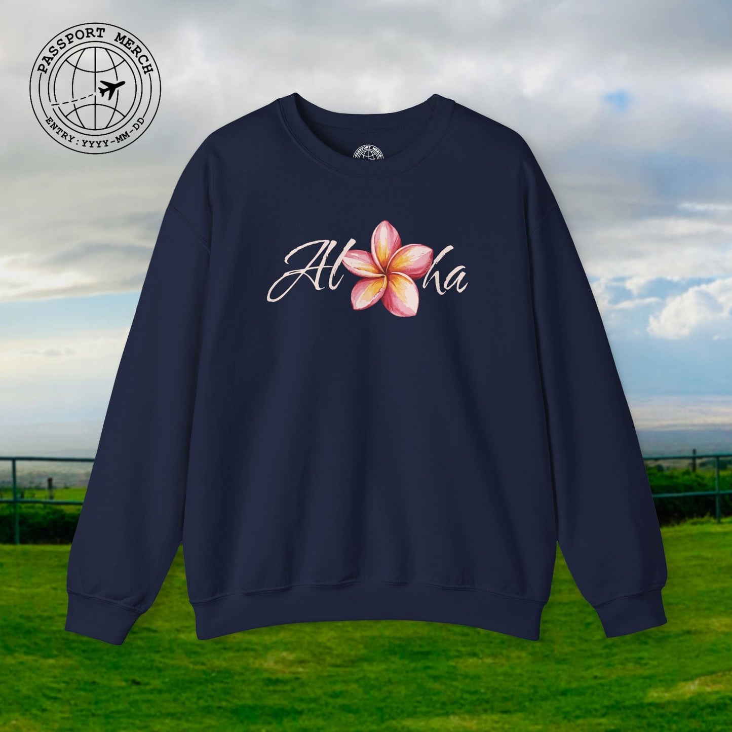 Aloha Watercolor Plumeria, Hawaii Crewneck