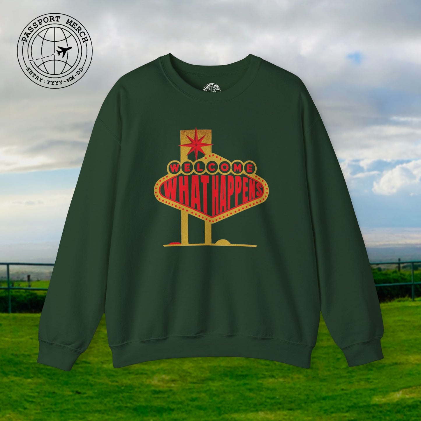 "WHAT HAPPENS" in Vegas, Nevada Crewneck