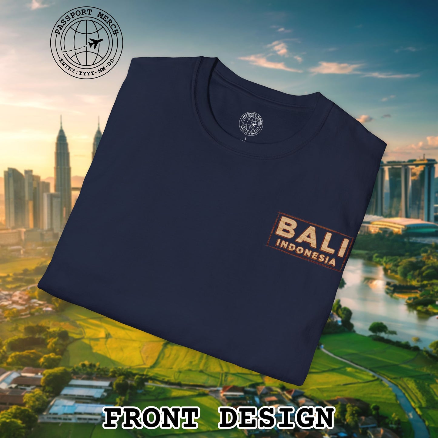 Sit. Breathe. Be. Bali, Indonesia, Back Print T-Shirt