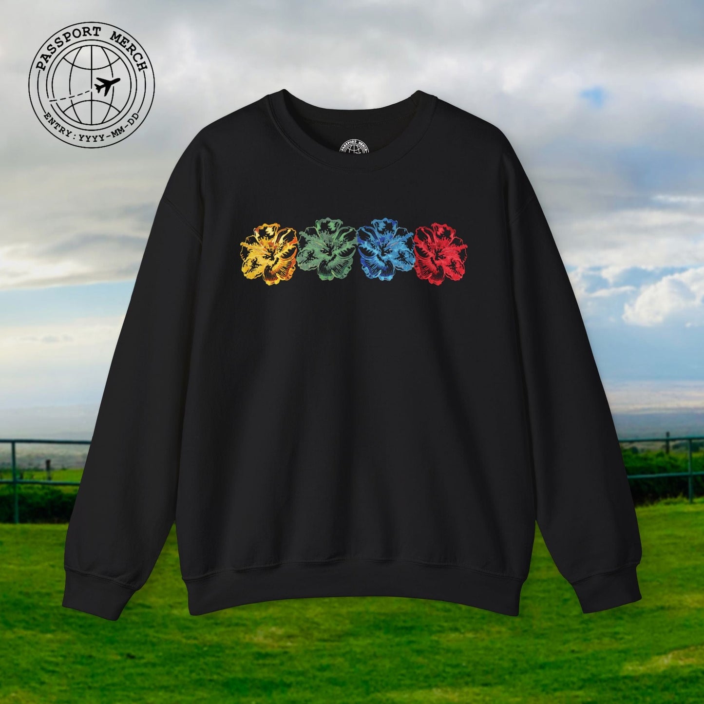 Neon Hibiscus, Hawaii Crewneck