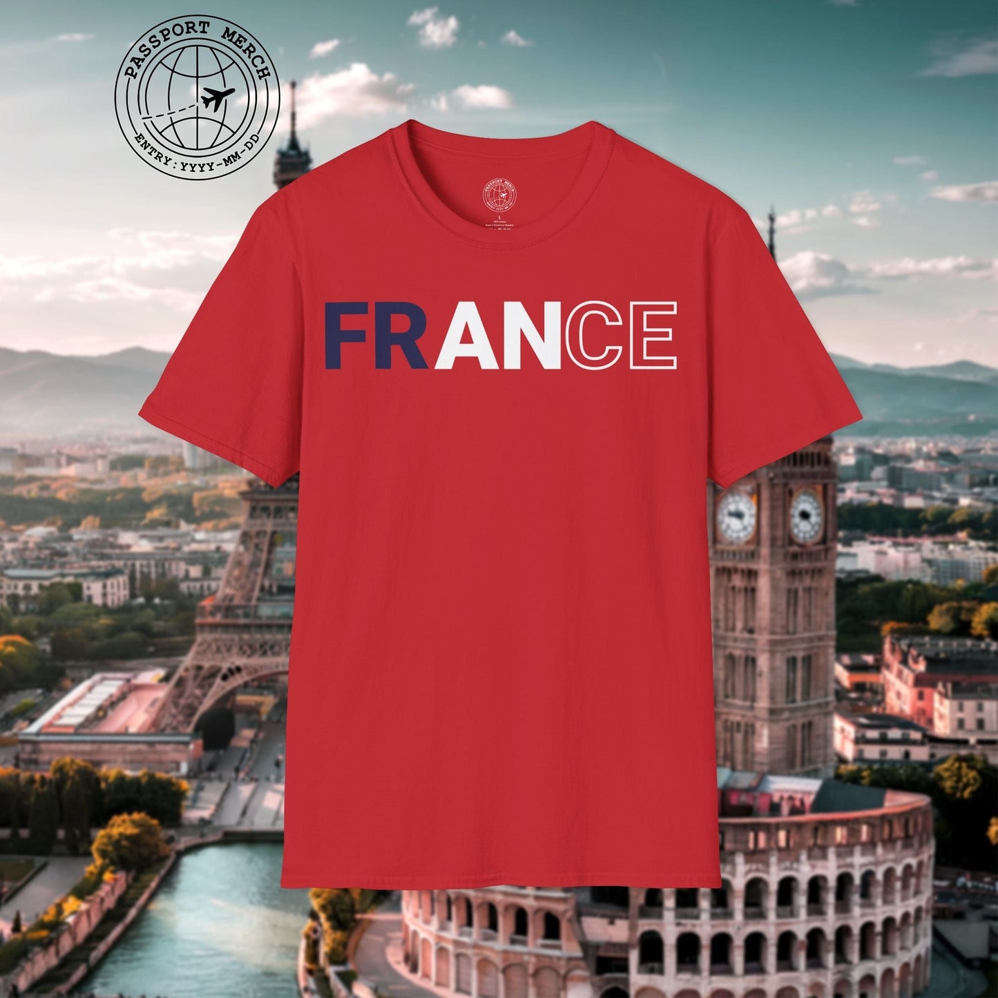 France Patriotism Letter Flag T-Shirt