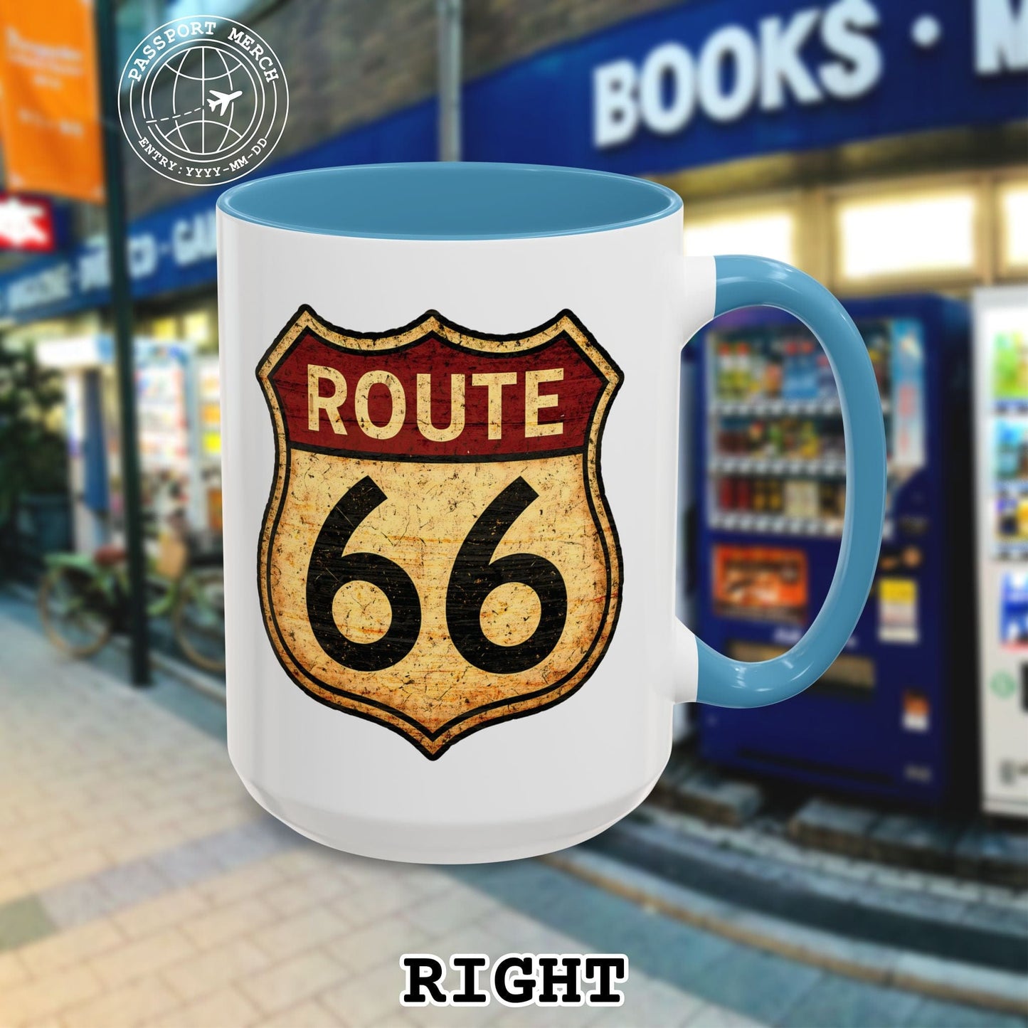 Signs of Wanderlust, Vintage Route 66, USA 15oz Mug