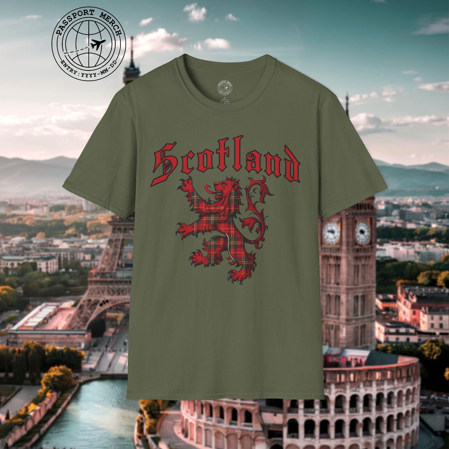Tartan Lion Rampant, Scotland, UK T-Shirt