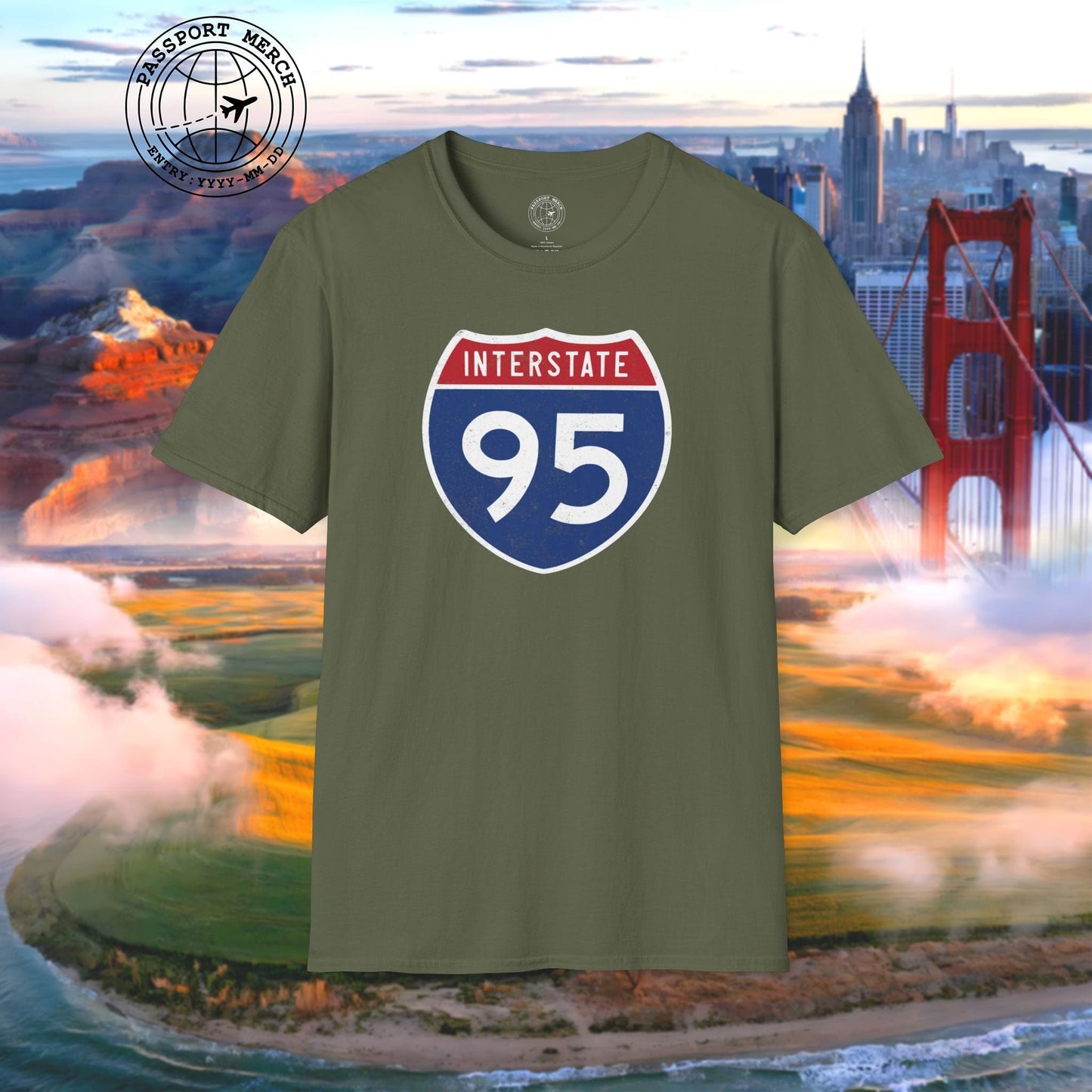 Signs of Wanderlust, Interstate 95, USA T-Shirt