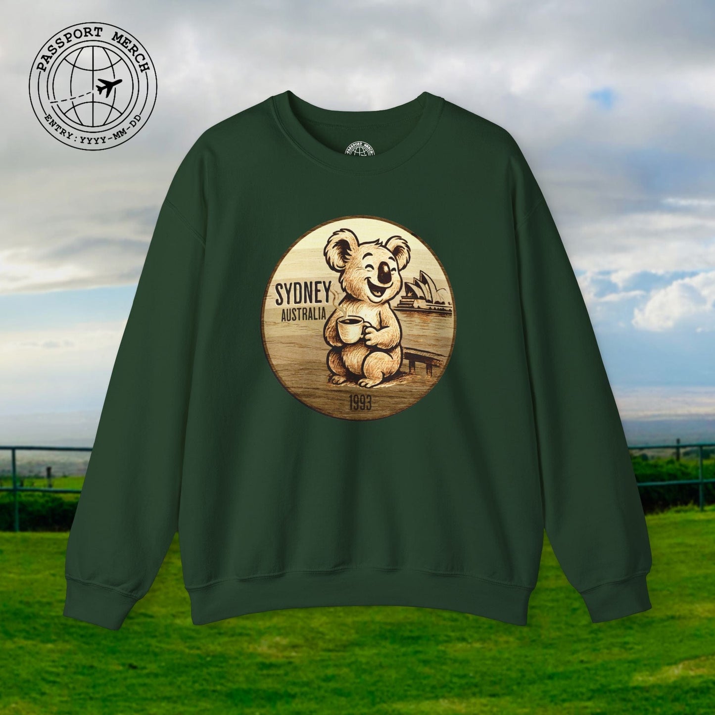 Vintage Koala & Coffee in Sydney, Australia Crewneck