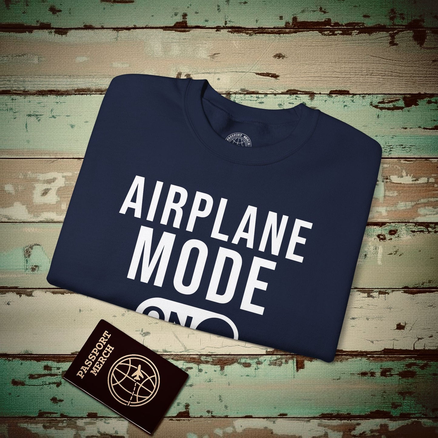 Airplane Mode, ON Crewneck Navy / S