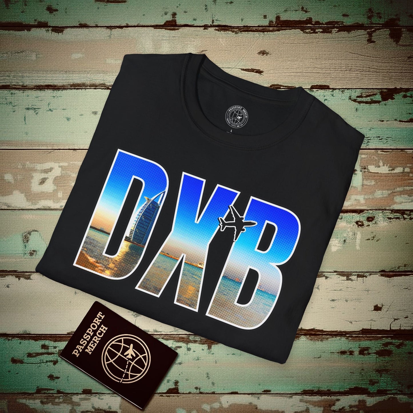 Airport Window Dubai United Arab Emirates DXB T-Shirt Black / S
