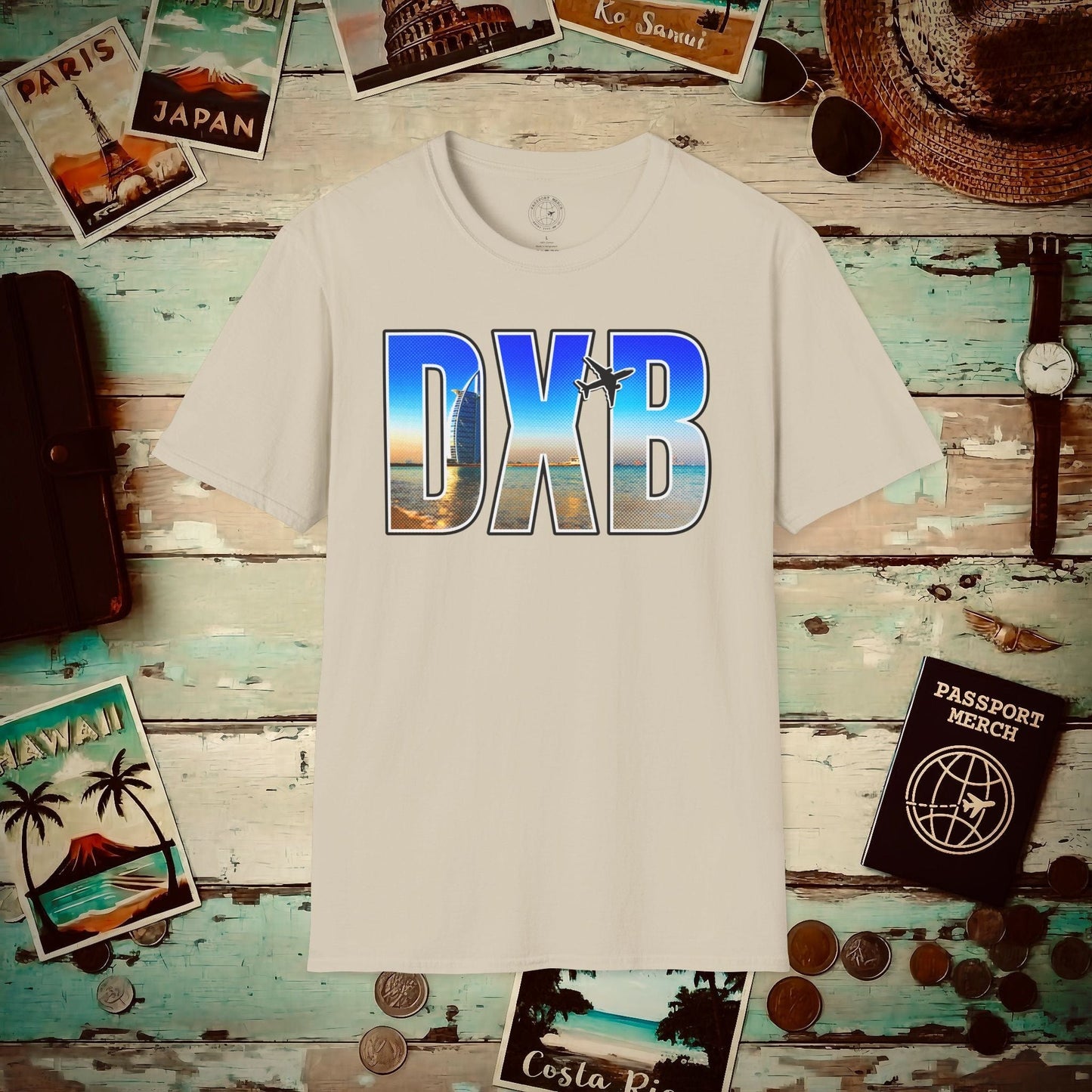 Airport Window Dubai United Arab Emirates DXB T-Shirt Sand / S
