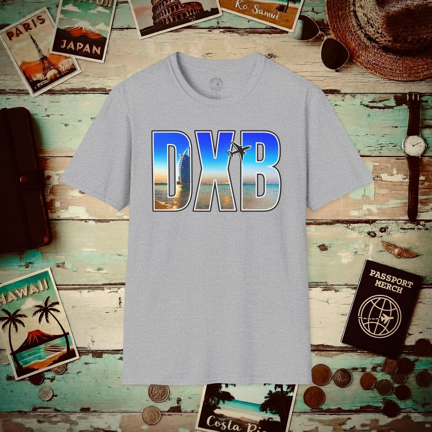 Airport Window Dubai United Arab Emirates DXB T-Shirt Sport Grey / S