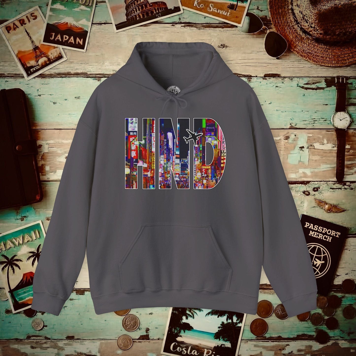 Airport Window Haneda Tokyo Japan HND Hoodie Charcoal / S