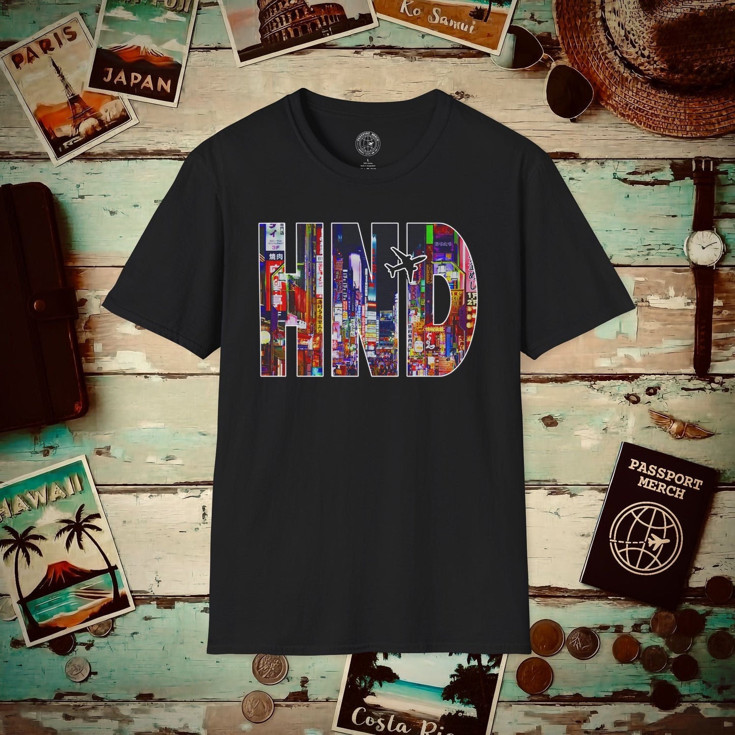 Airport Window Haneda Tokyo Japan HND T-Shirt Black / S