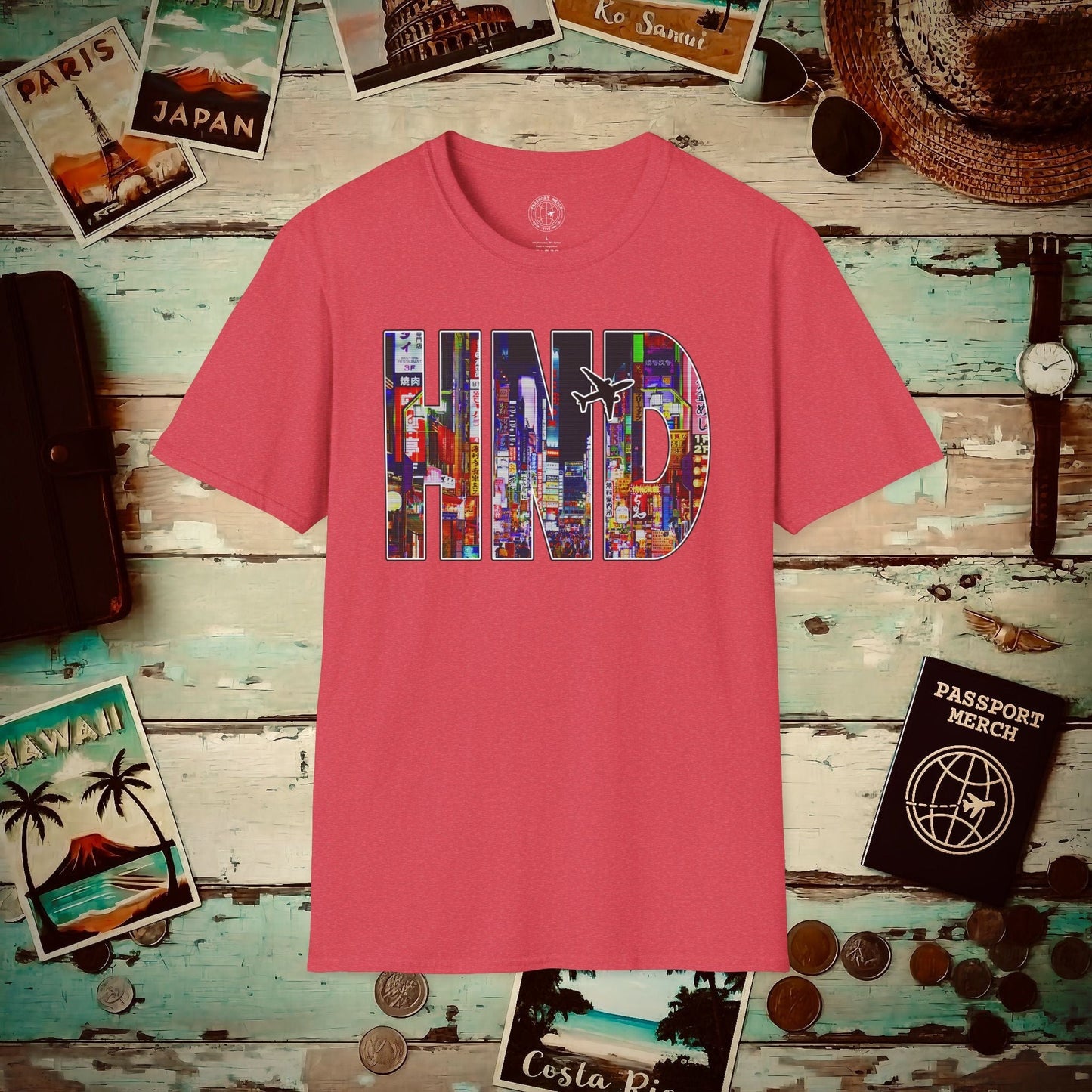 Airport Window Haneda Tokyo Japan HND T-Shirt Heather Red / S
