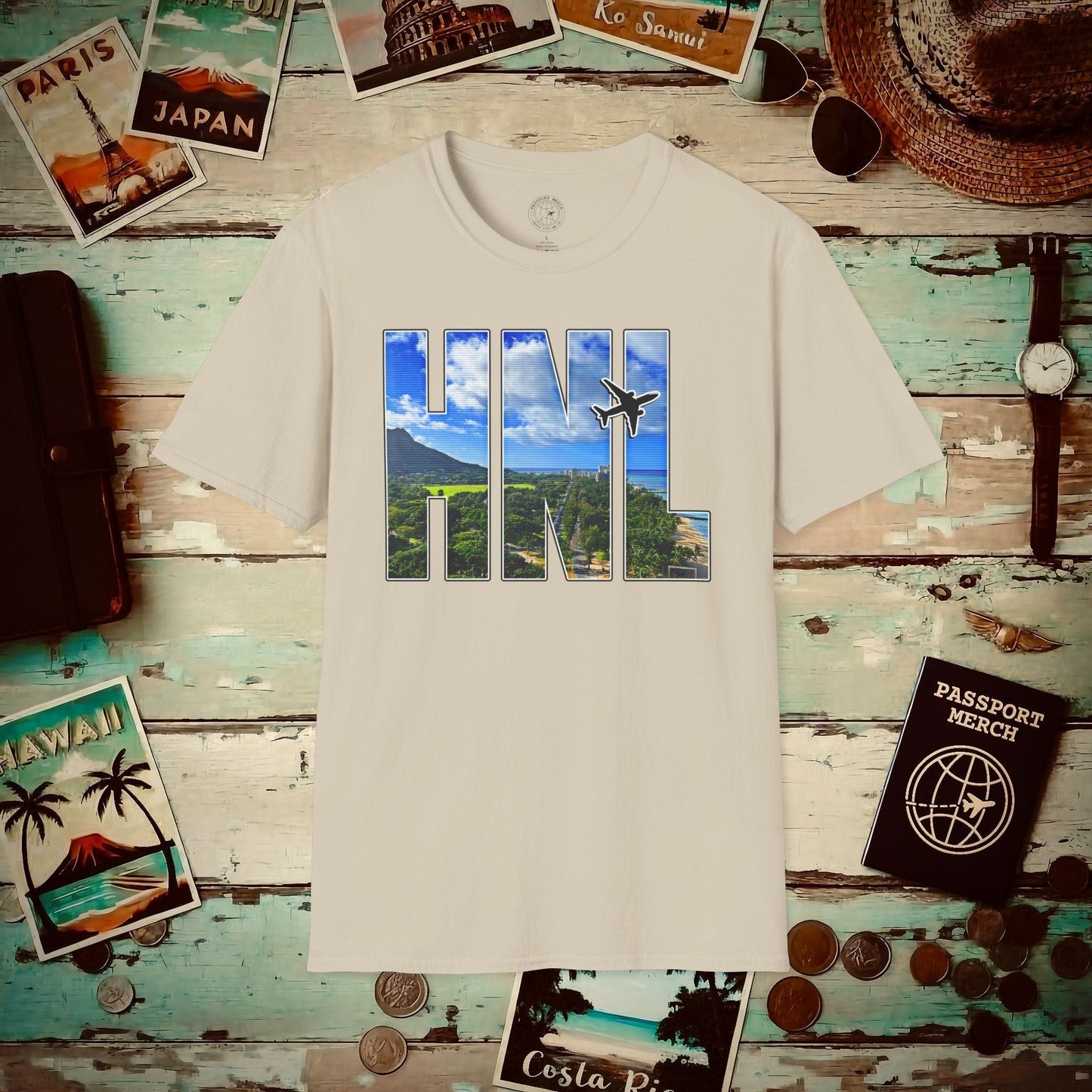 Airport Window Honolulu Oahu Hawaii HNL T-Shirt Sand / S