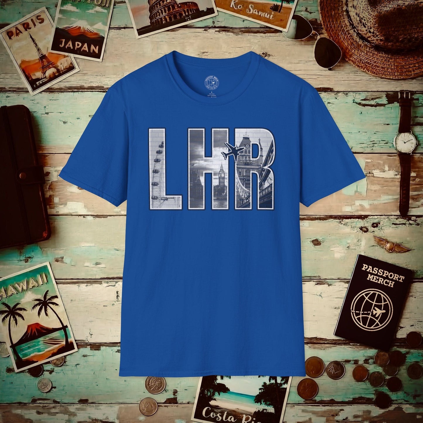 Airport Window London England UK LHR T-Shirt Royal / S