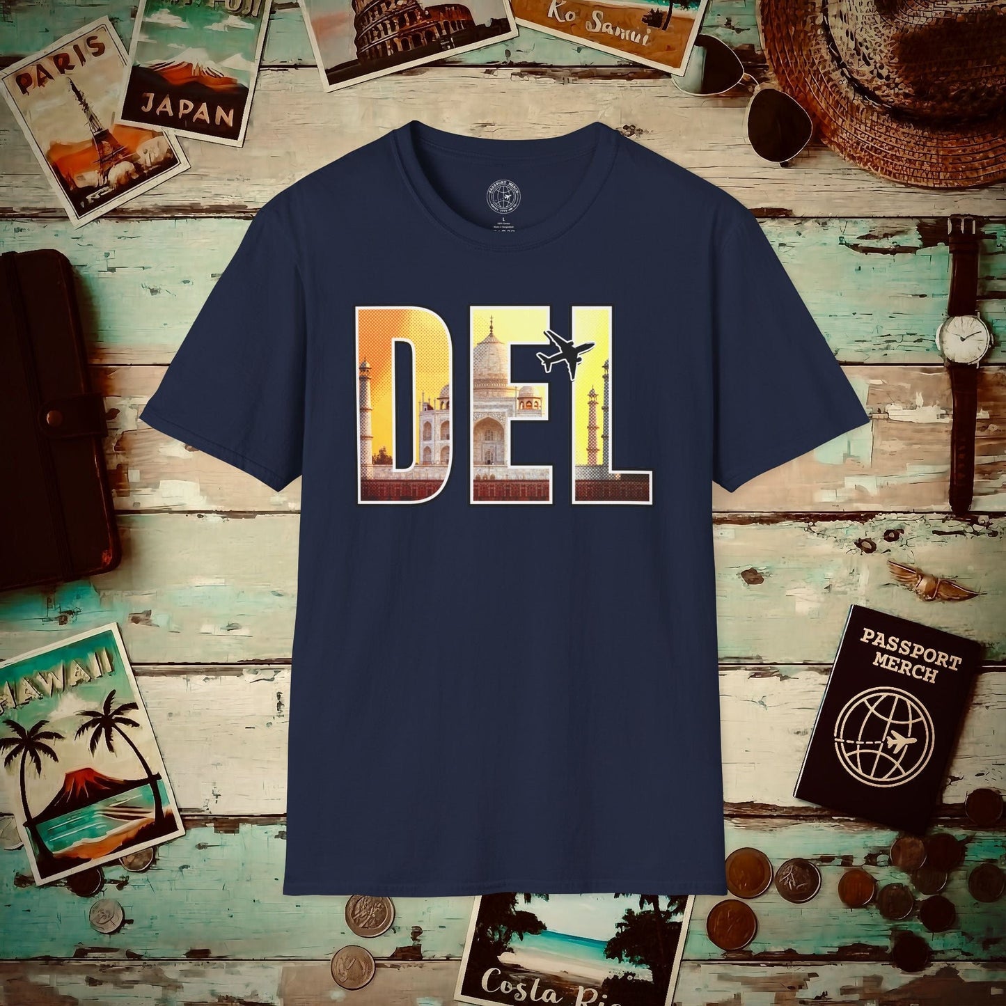 Airport Window New Delhi India DEL T-Shirt Navy / S