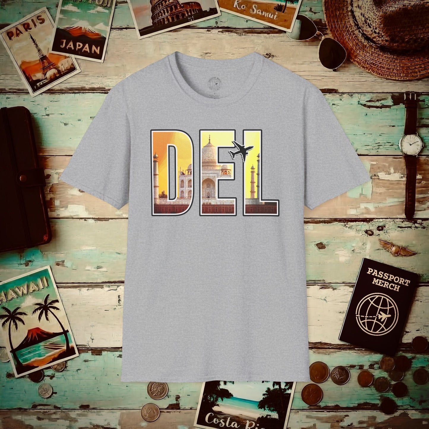 Airport Window New Delhi India DEL T-Shirt Sport Grey / S