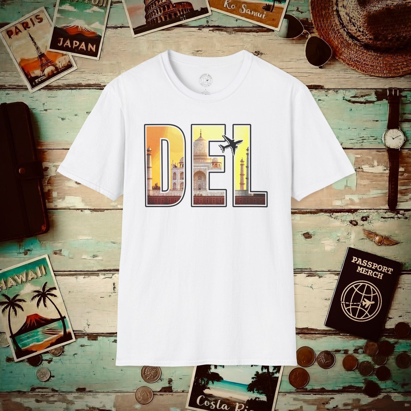 Airport Window New Delhi India DEL T-Shirt White / S