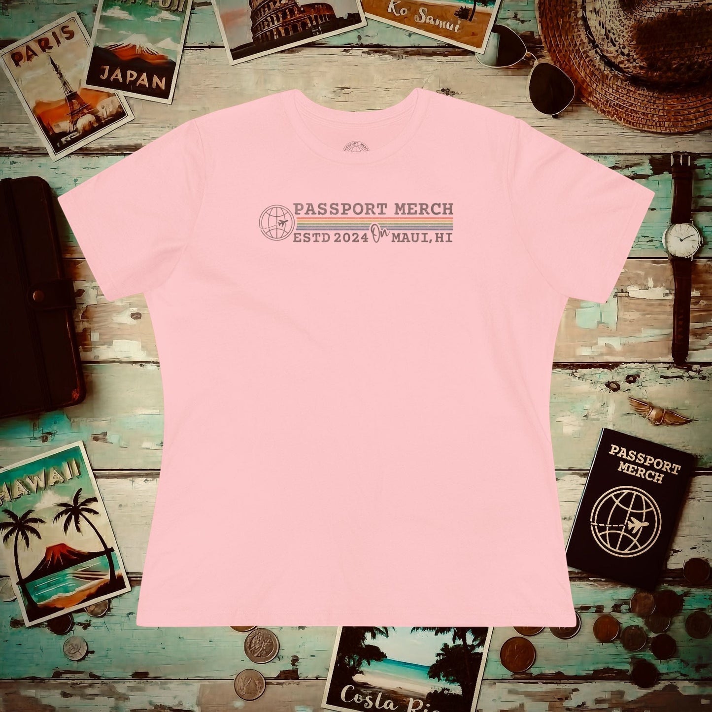 (Almost Free) 2025 Anniversary Celebration - Vintage Brand Swag! Womens Fit T-Shirt Pink / S