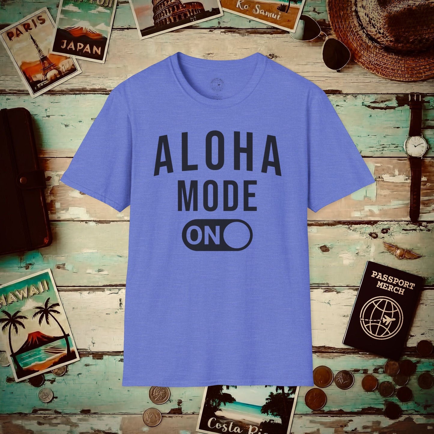 Aloha Mode ON, Hawaii T-Shirt Heather Royal / S