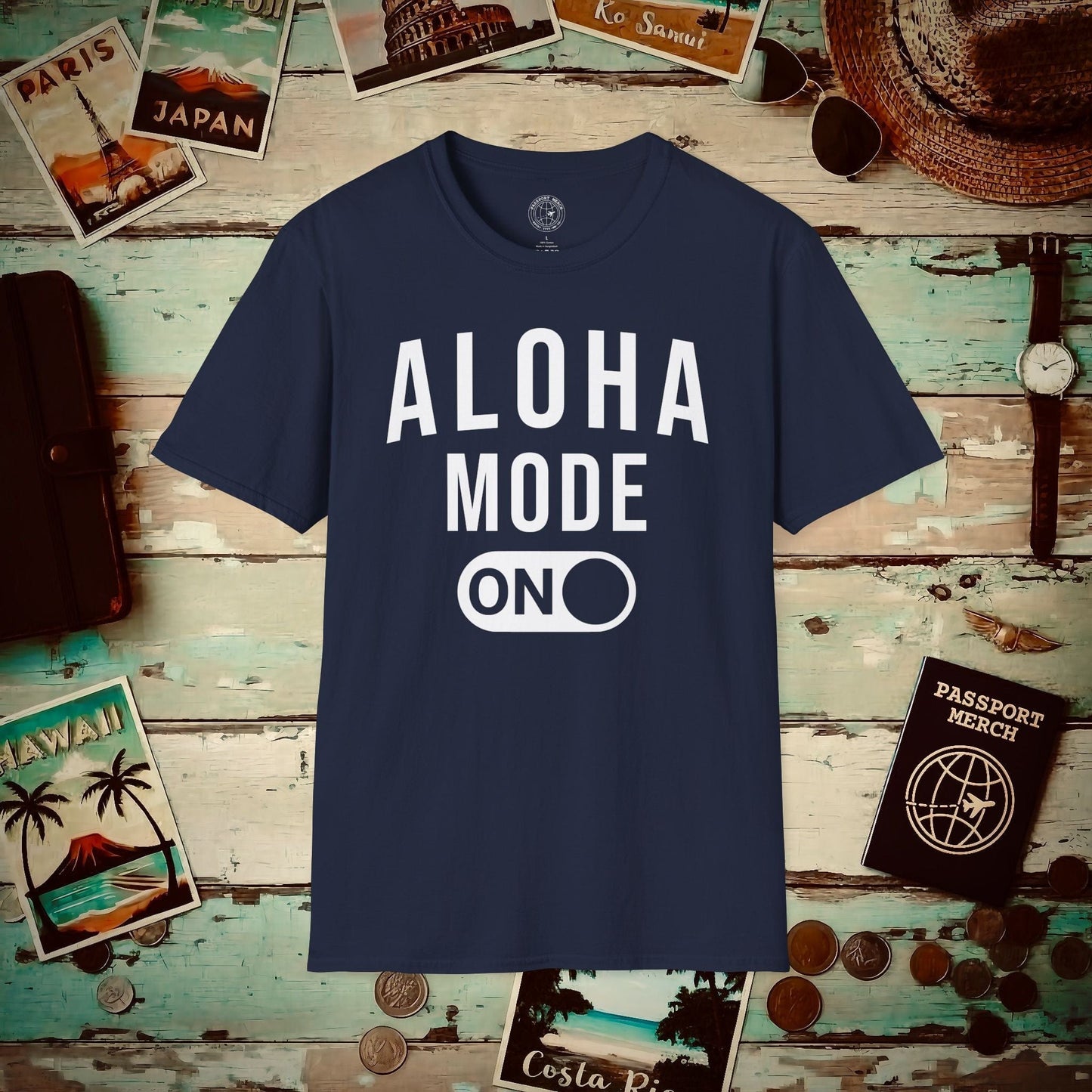 Aloha Mode ON, Hawaii T-Shirt Navy / S