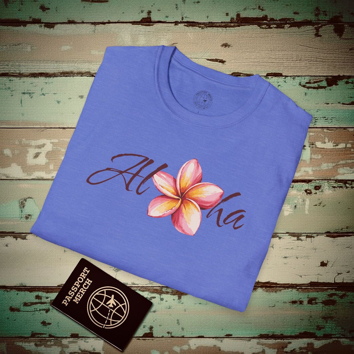 Aloha Watercolor Plumeria, Hawaii T-Shirt Heather Royal / S