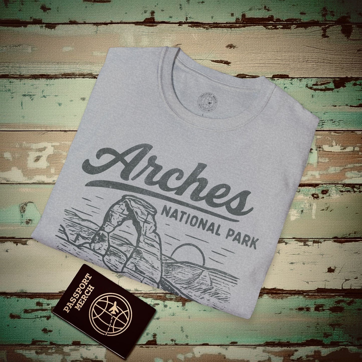 Arches National Park Vintage Monochrome, Utah T-Shirt Sport Grey / S