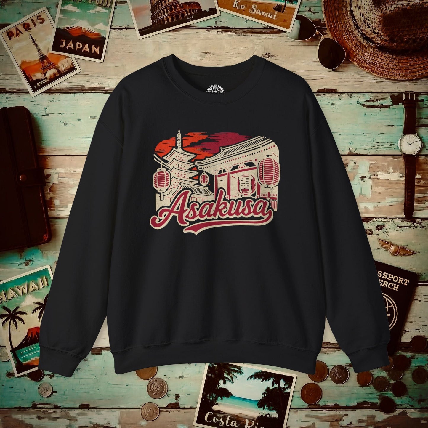 Asakusa, Japan - 80's Vintage Crewneck Black / S