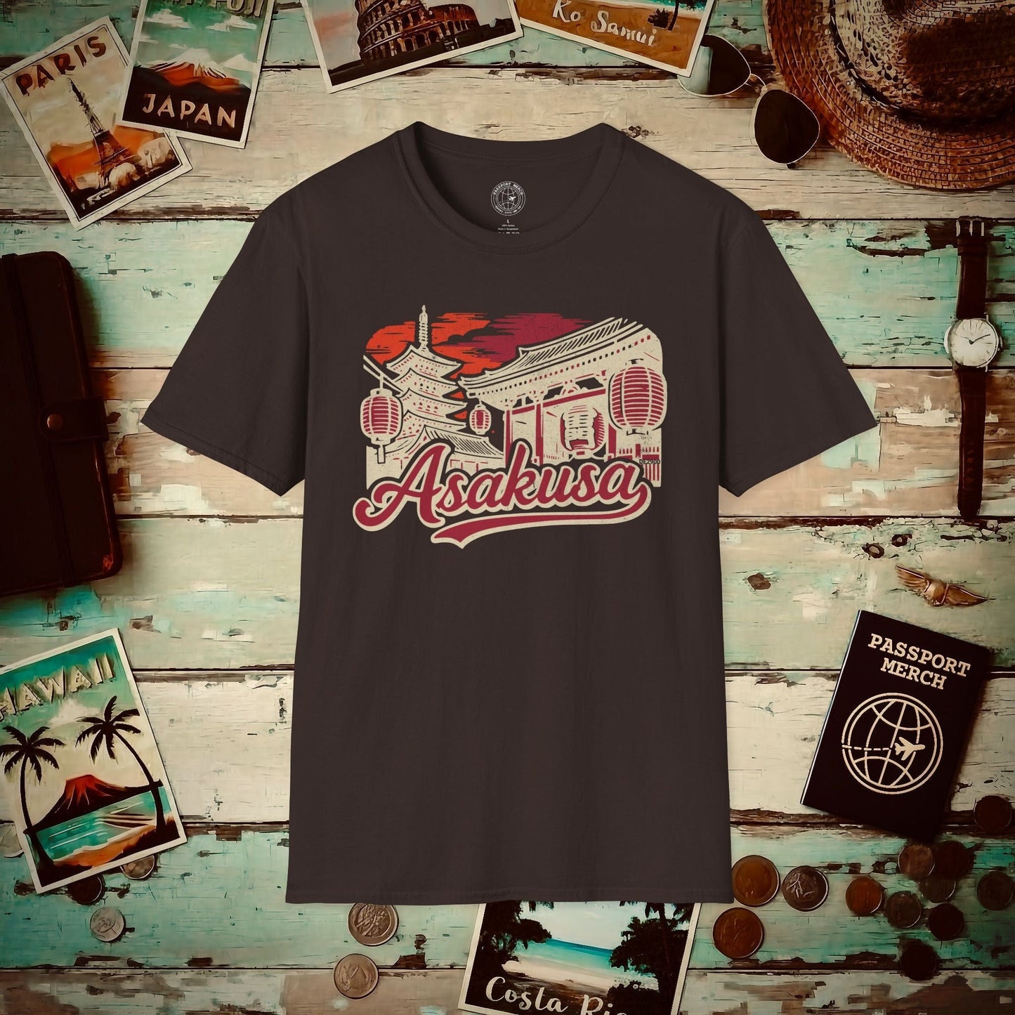 Asakusa, Japan - 80's Vintage T-Shirt Dark Chocolate / S