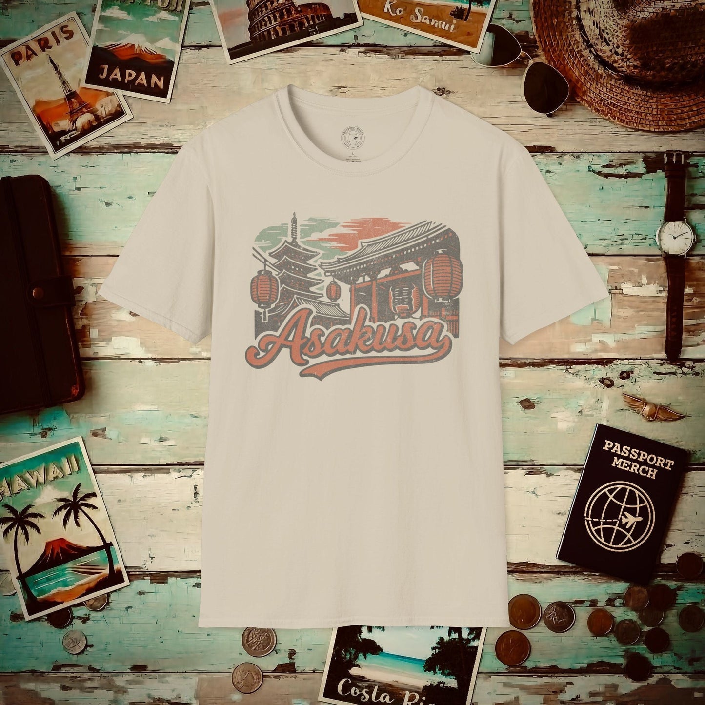 Asakusa, Japan - 80's Vintage T-Shirt Sand / S