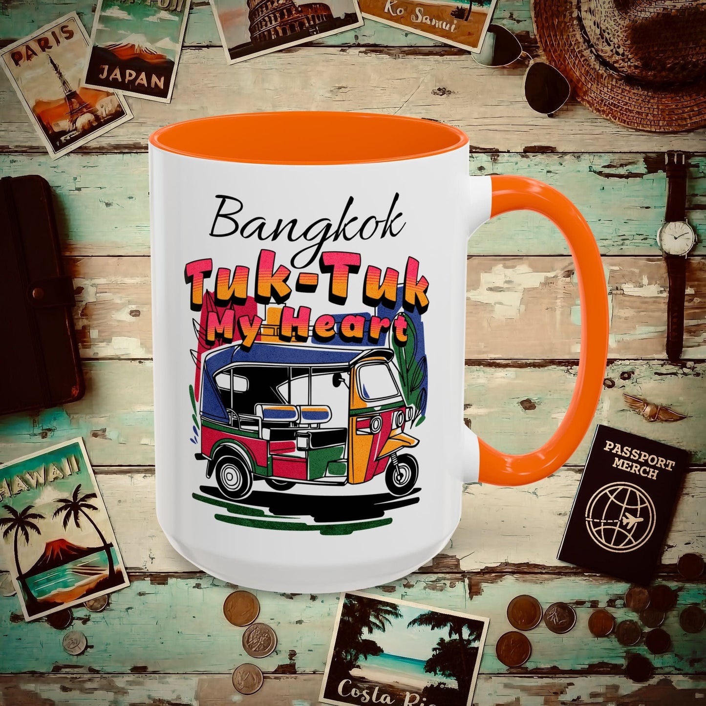 Bangkok Tuk-Tuk My Heart Thailand 15oz Mug Orange / 15oz