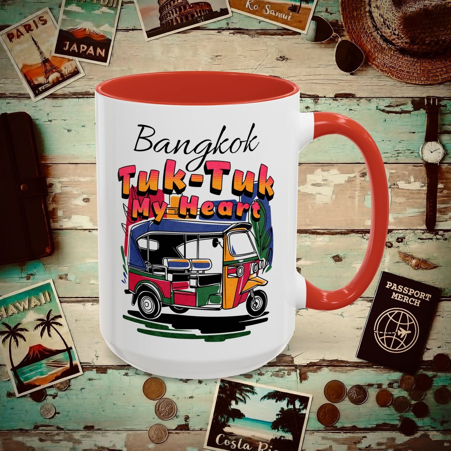 Bangkok Tuk-Tuk My Heart Thailand 15oz Mug Red / 15oz