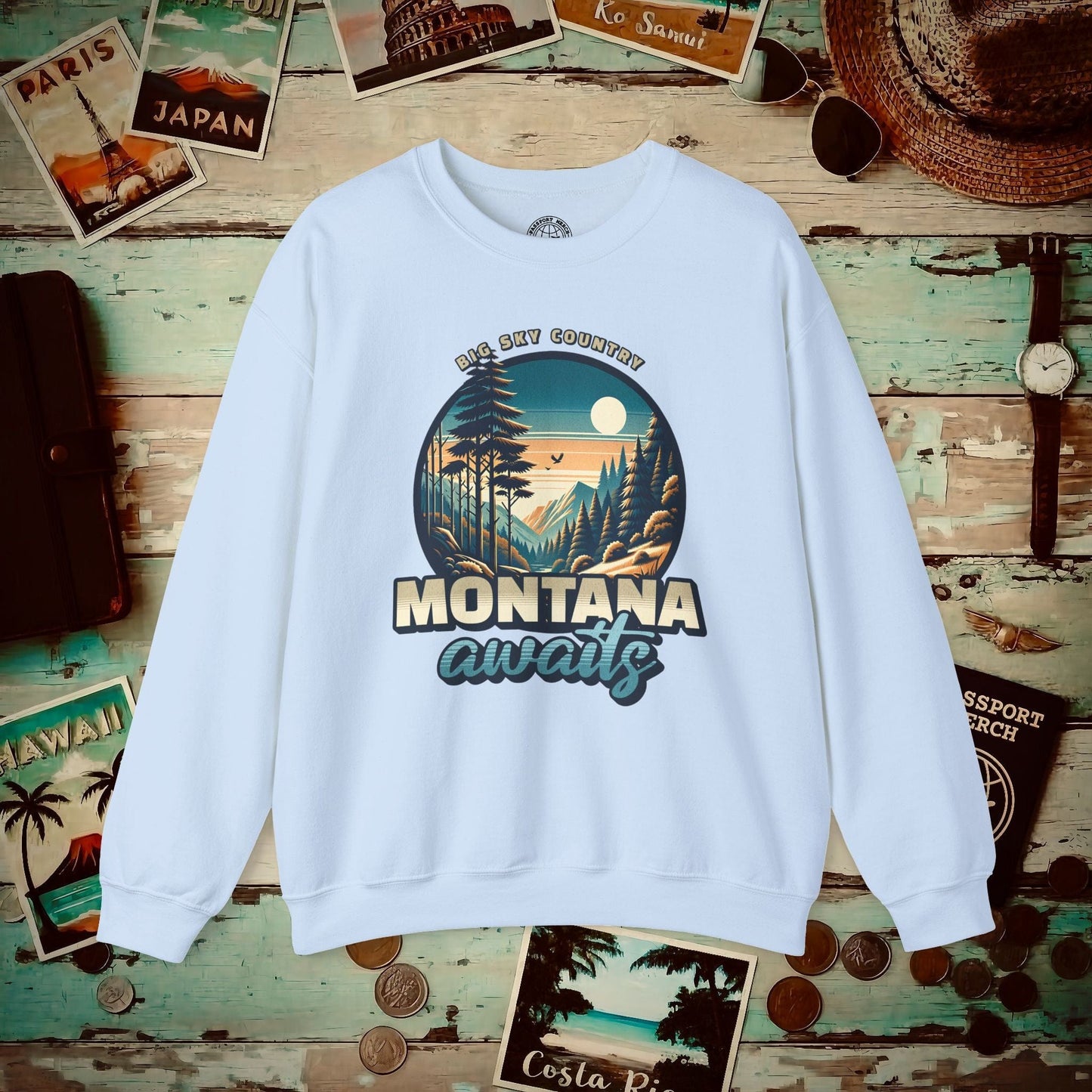 Big Sky Country Montana Crewneck Light Blue / S
