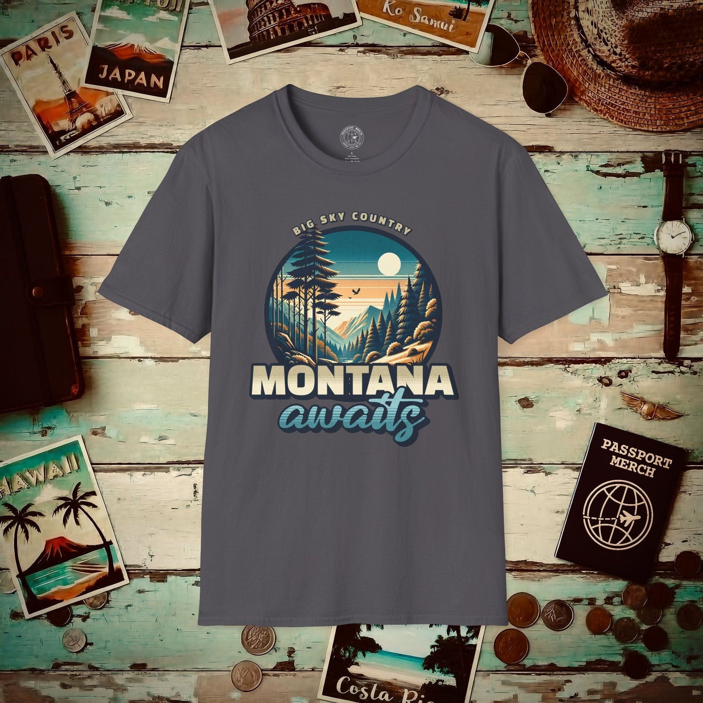 Big Sky Country Montana T-Shirt Charcoal / S