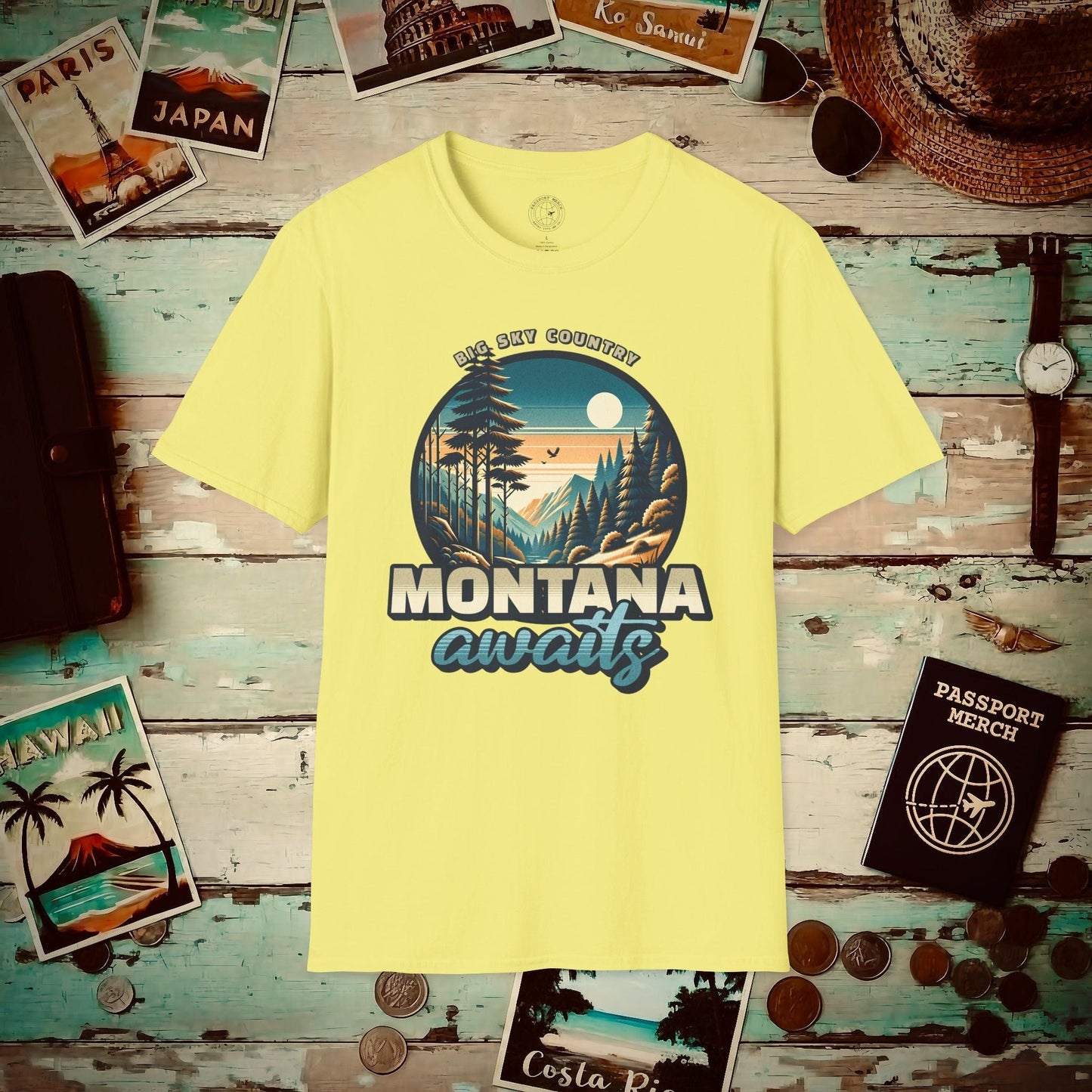 Big Sky Country Montana T-Shirt Cornsilk / S