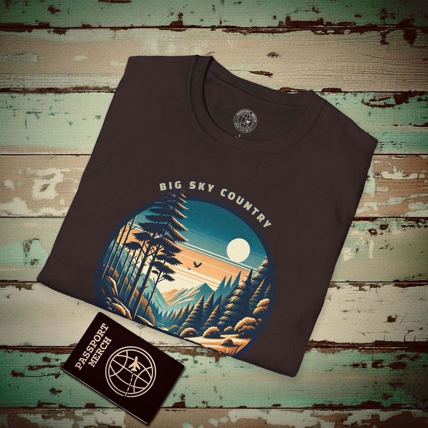 Big Sky Country Montana T-Shirt Dark Chocolate / S