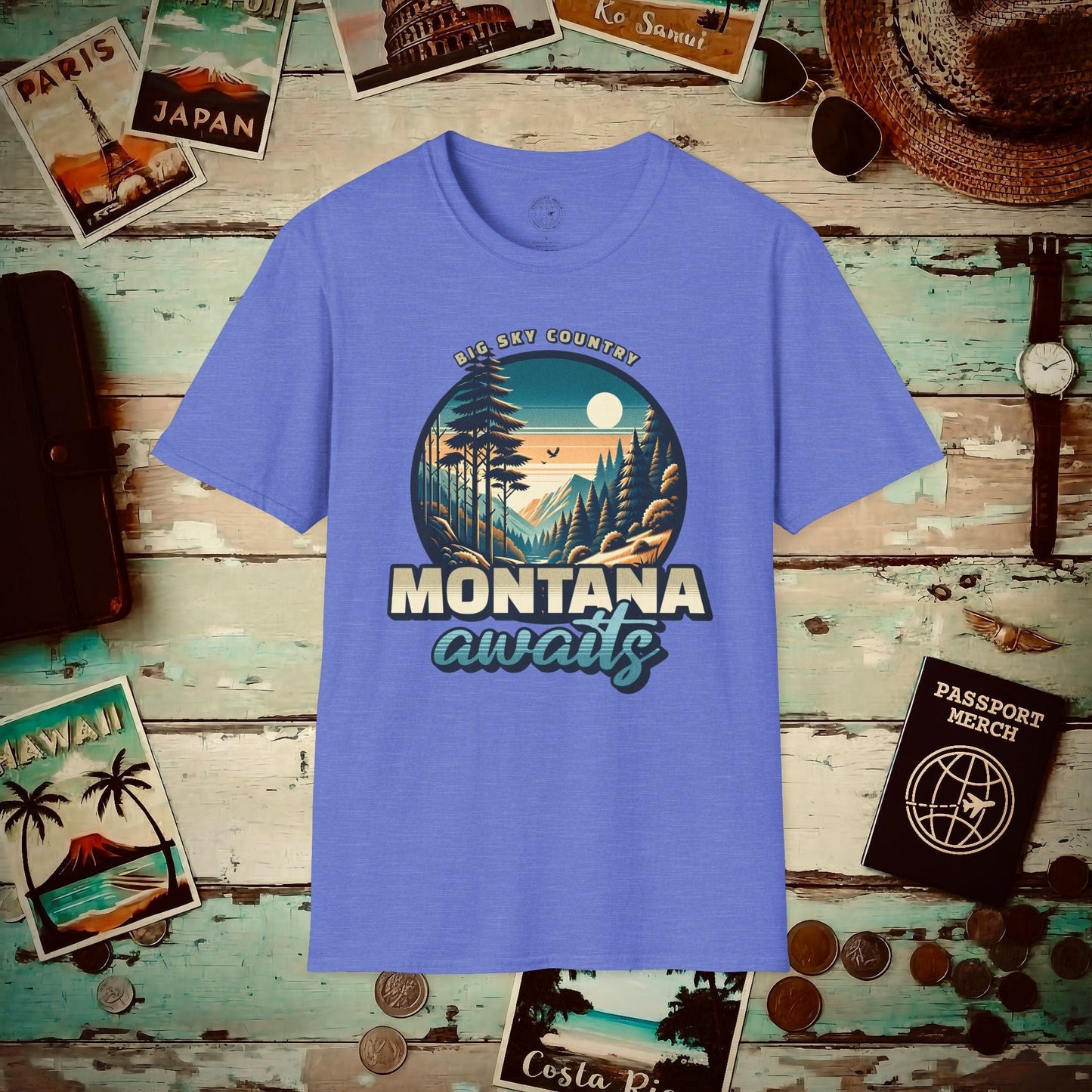 Big Sky Country Montana T-Shirt Heather Royal / S