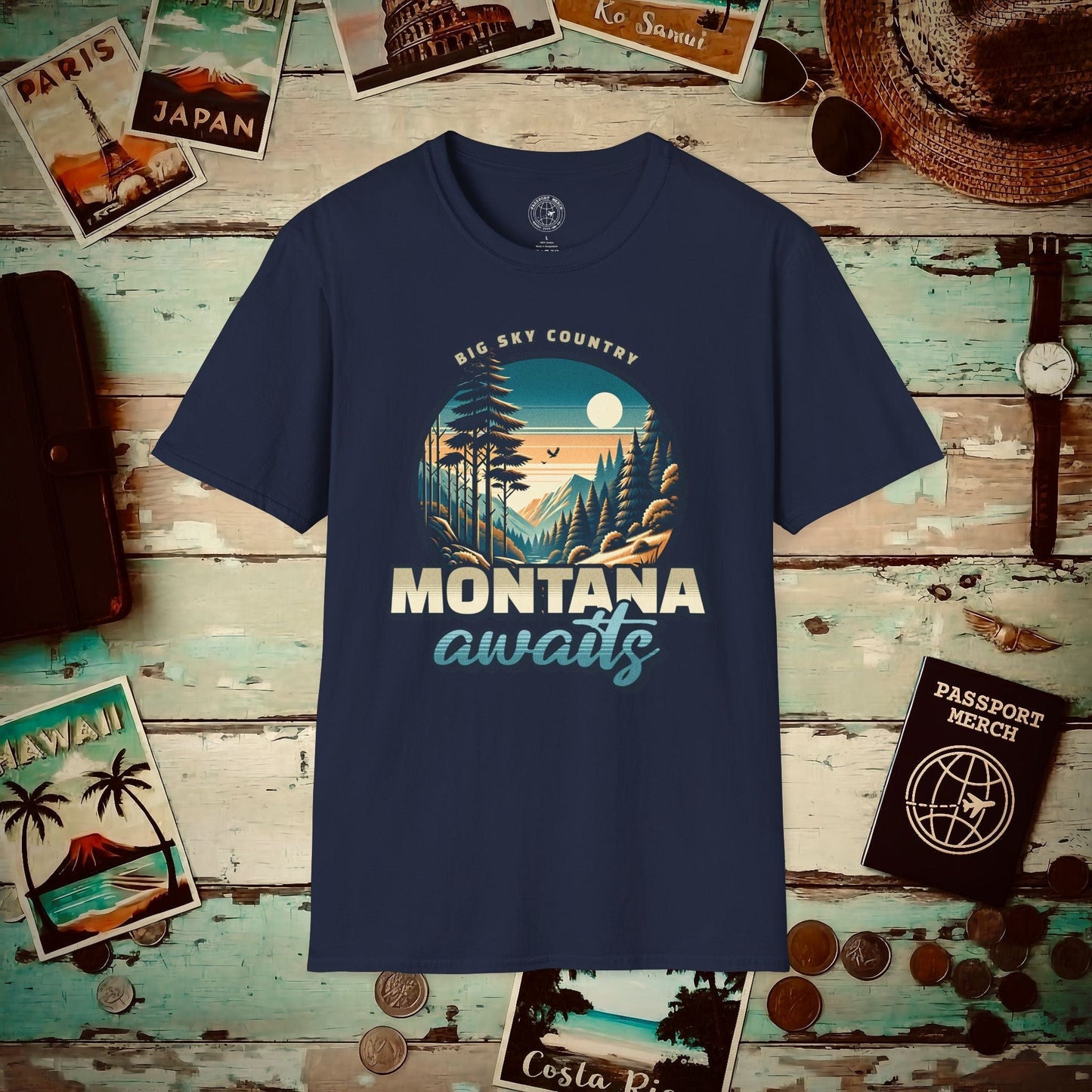 Big Sky Country Montana T-Shirt Navy / S
