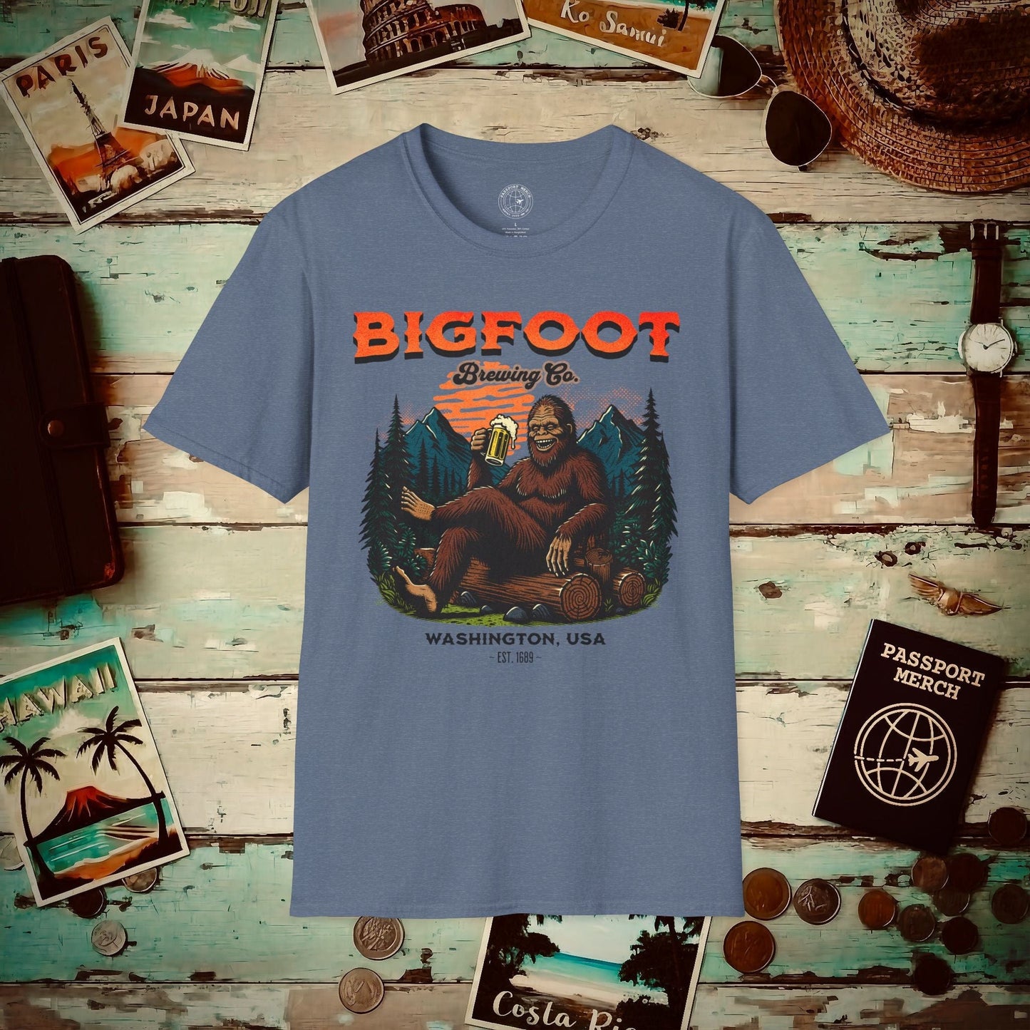 Bigfoot Brewing Company, Washington T-Shirt Heather Indigo / S