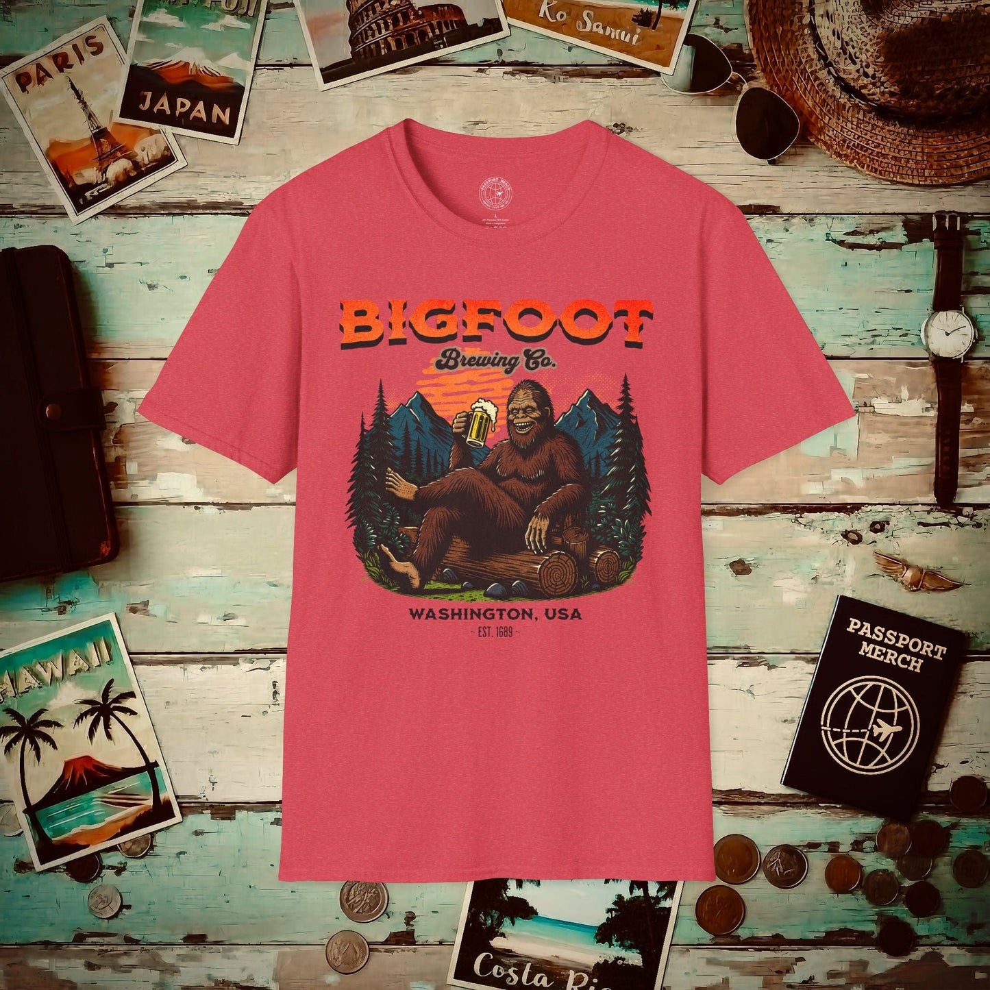 Bigfoot Brewing Company, Washington T-Shirt Heather Red / S