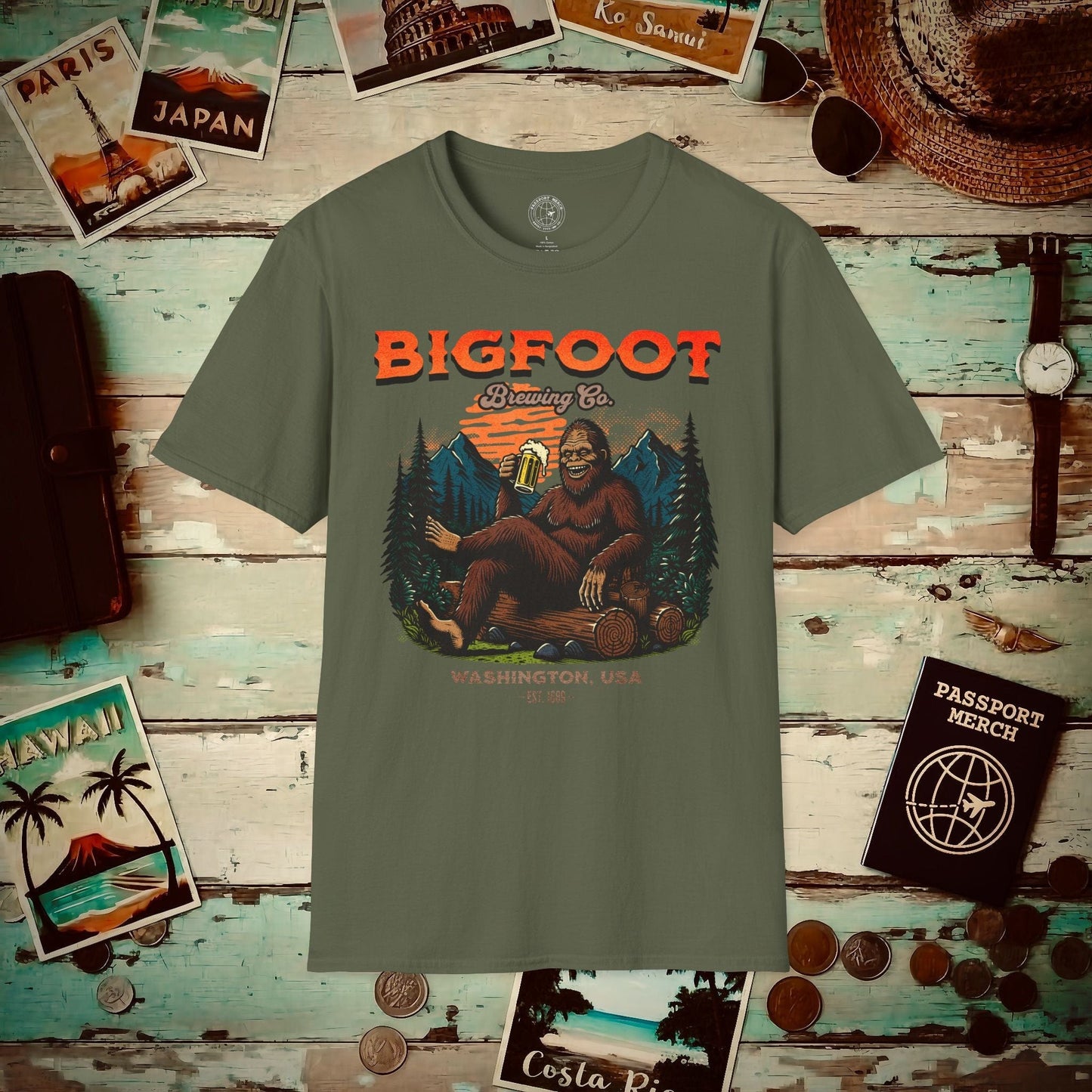 Bigfoot Brewing Company, Washington T-Shirt Military Green / S