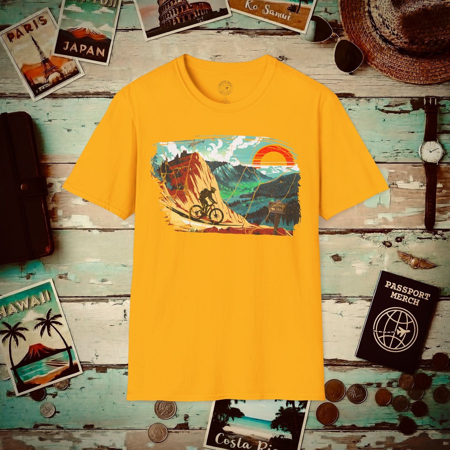 Bike The Colorado Trail T-Shirt Gold / S