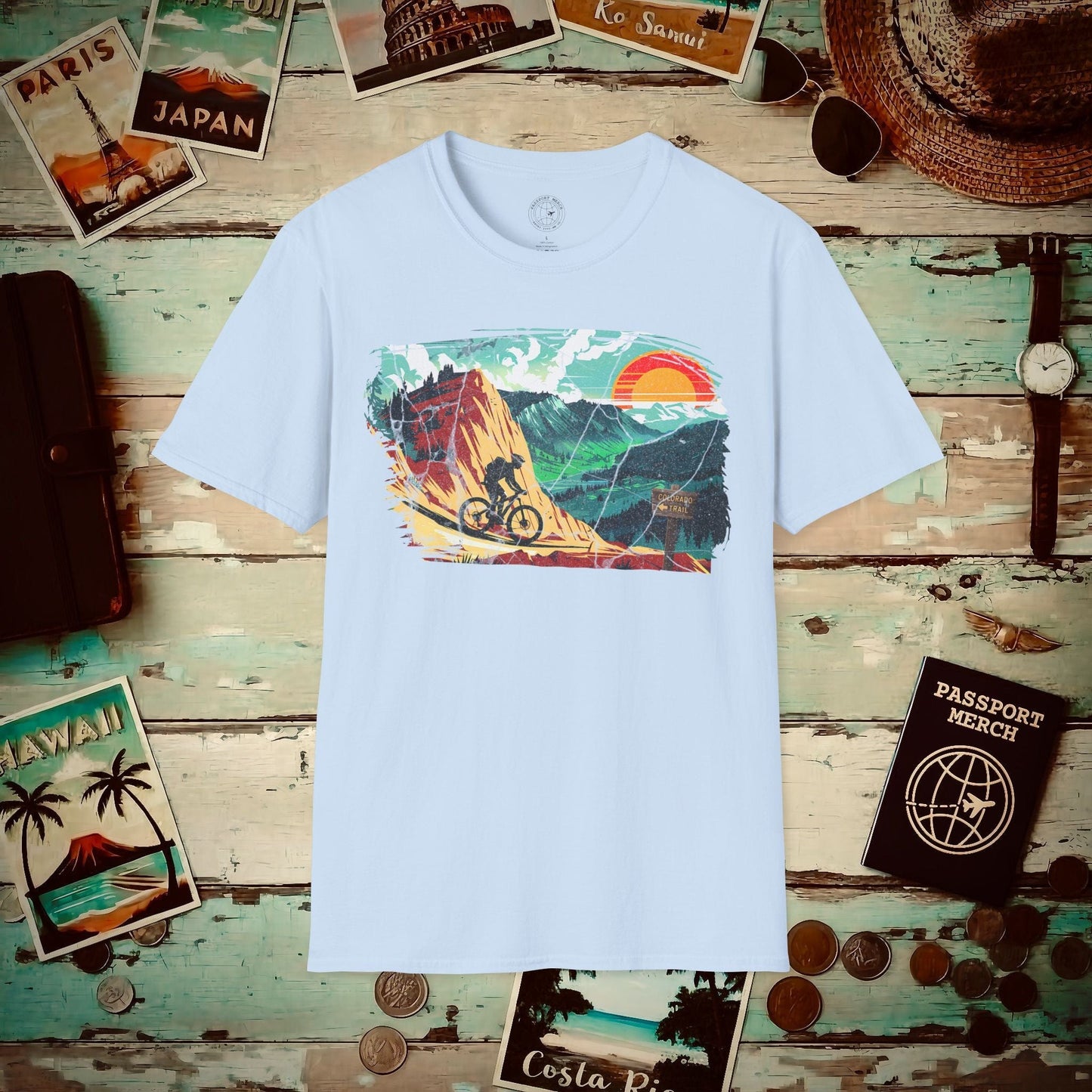 Bike The Colorado Trail T-Shirt Light Blue / S