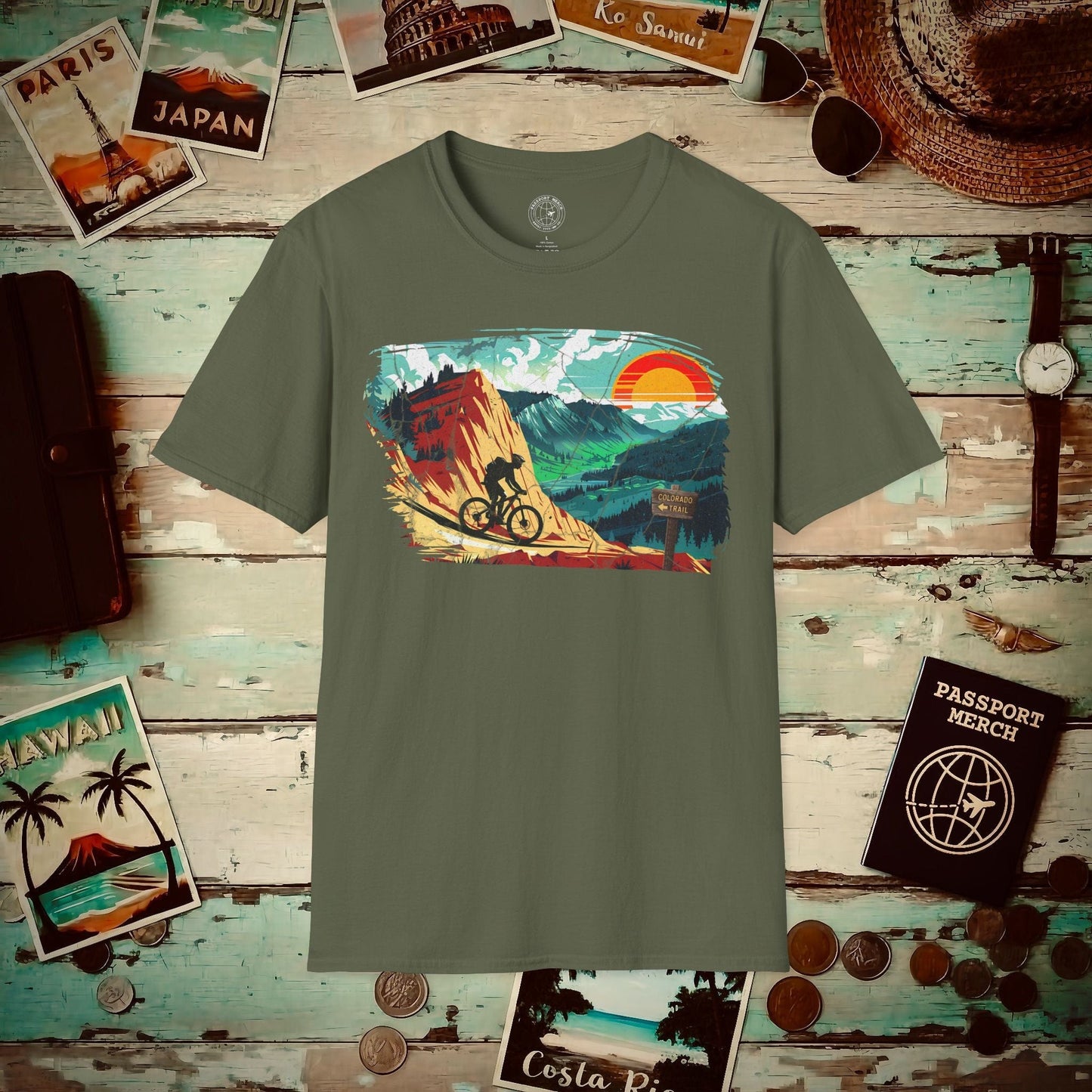 Bike The Colorado Trail T-Shirt Military Green / S