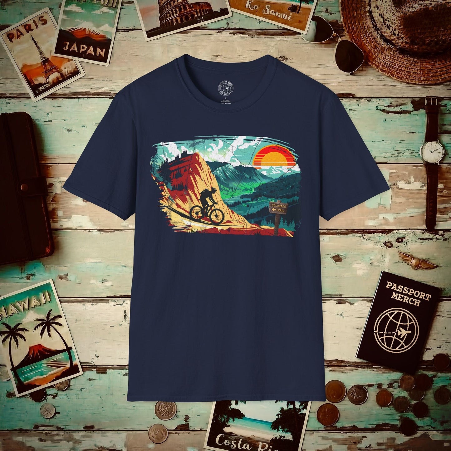 Bike The Colorado Trail T-Shirt Navy / S