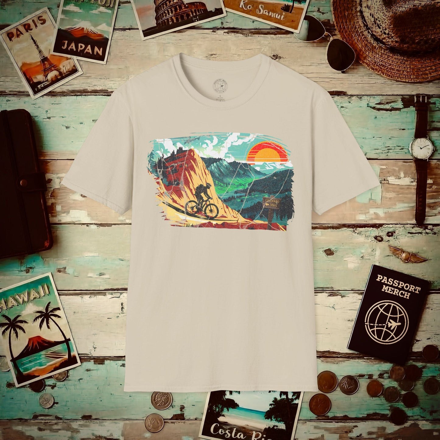 Bike The Colorado Trail T-Shirt Sand / S