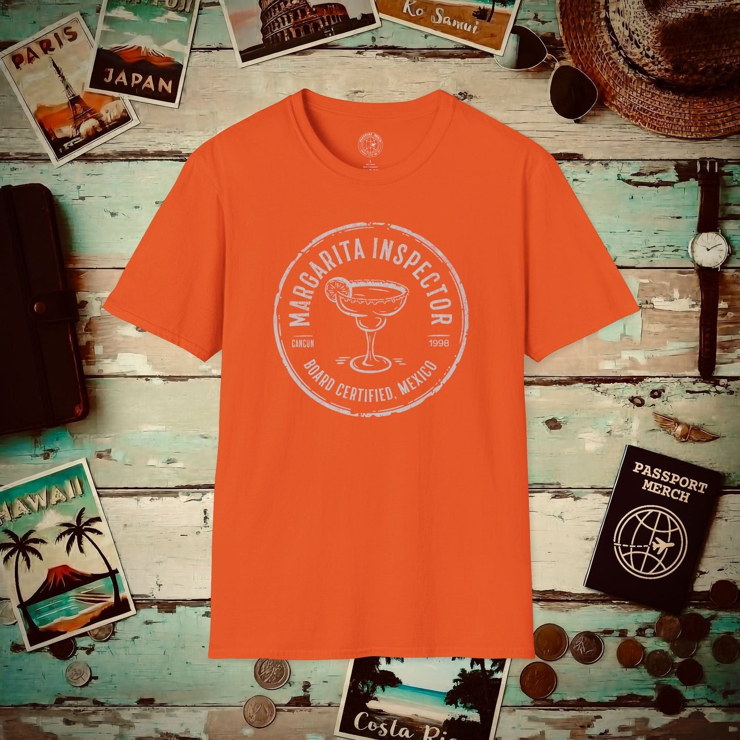 Board Certified Margarita Inspector, Mexico T-Shirt Orange / S